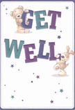 This playful get well card brings the exuberance of Chalk Farm to life, radiating sincere hope and gentle kindness. Two illustrated friends-a tawny teddy bear and a floppy-eared pup-seem to leap joyfully from the page, tirelessly holding up bright, oversized 'Get Well' letters. The colours are bold yet soft, indigo and teal text set against a delicate cream-white background, blending energy with comfort as if echoing the atmosphere found on a Sunday by the canal or at a Primrose Hill picnic. Scattered across the design are shimmering stars in purples and turquoise, their twinkle suggestive of tiny wishes floating across the neighbourhood skyline. The fur textures of the bear and the puppy are rendered so realistically it's easy to imagine the comforting feel of a cuddle-an illustration of reassurance and love. Crafted with the same heart as Chalk Farm's florists put into every bouquet, this card delivers more than a message-it's an emotional salve, offering comfort, optimism, and a dash of magic to someone finding their way back to health in the heart of our creative London enclave.